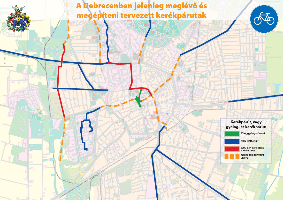 kerékpárút debrecen térkép Kerékpárút fejlesztések Debrecenben   Debrecen autós szemmel kerékpárút debrecen térkép